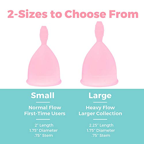 Soft Menstrual Cup- 2 Packs - Most Comfortable, Soft, Reusable, 12 Hours