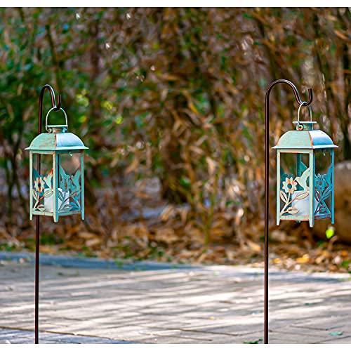 Solar Lanterns 2 Pack Hummingbird Blue - Hanging Solar Lights With Flickering