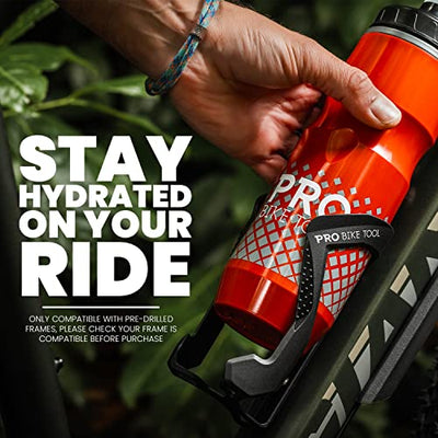 Bike Water Bottle Holder - Lightweight, Glass Fiber Bicycle Water Bottle