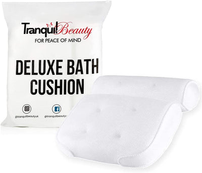 Tranquilbeauty Luxury Bath Pillow Waterproof Air Mesh Bath Cushion With Suction Cups