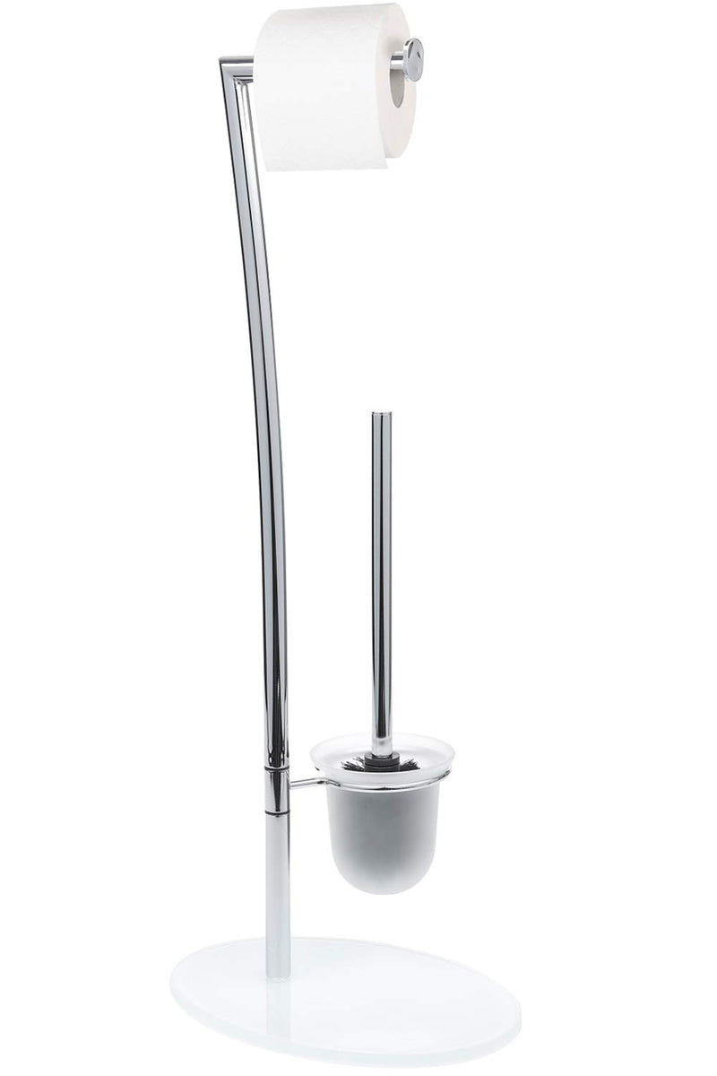 Toilet Brush And Toilet Roll Holder  Free Standing 2 In 1 Cleaning Brush  Toilet