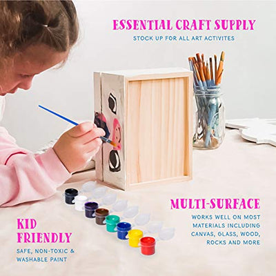 Washable Paint Set For Kids Arts And Crafts Projects - Bulk Set Of 12 Non-Toxic