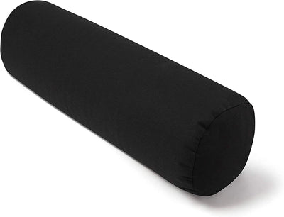 Present Mind Yoga Bolster - Round (Diameter 20 Cm) Bolster Pillow - Colour: Black - Made