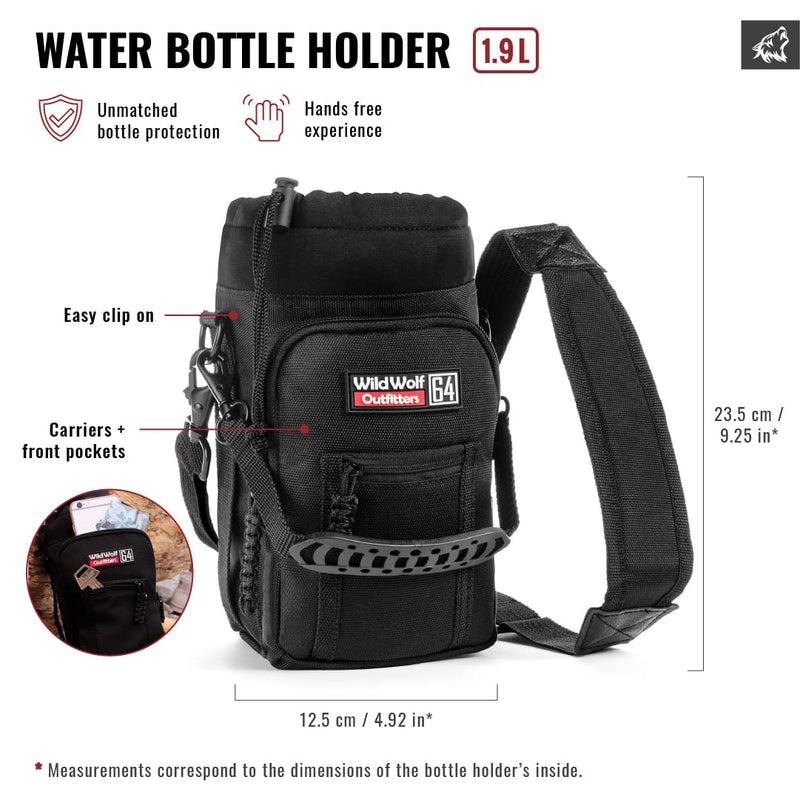 Water Bottle Holder For 64oz Bottles Black - Carry, Protect