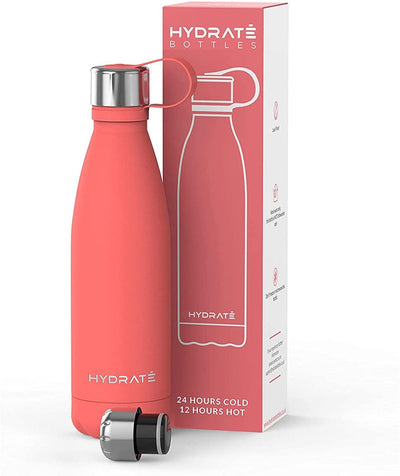 Hydrate Super Insulated Stainless Steel Water Bottle - Bpa Free, Vacuum Flask - 24 Hours