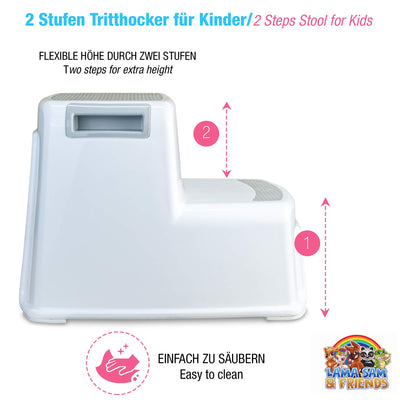 Lama Sam  Friends  Baby And Toddler Double Step Stool Perfect For The Bathroom