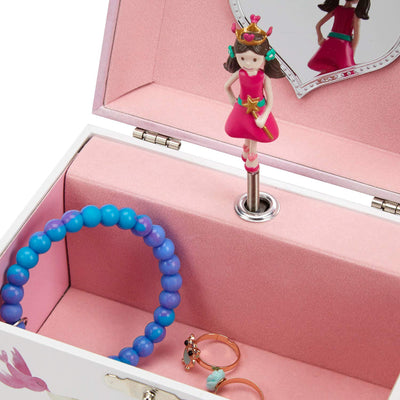 Unicorn And Castle Musical Jewelry Box, Fairy Princess Hearts Design, Dance