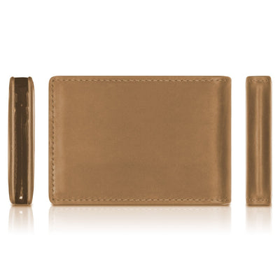 Tan Genuine Leather Wallet Bill With Rfid Protection And Vintage Look Extra Slim
