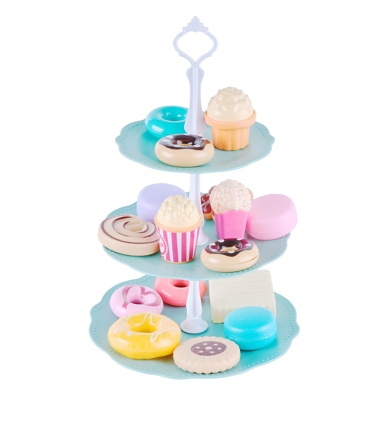 42 Piece Tea Party Set For Little Girls Gift Pretend Kids Toy Tin Tea Set