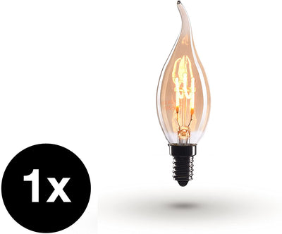 Crown Led Edison Light Bulb E14 Socket | Dimmable, 2 W, 2200 K Warm White, 230 V, El08