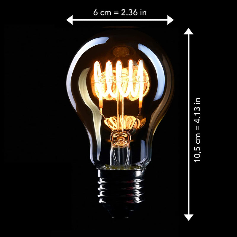Crown Led 6X Edison Light Bulb E27 Socket | Dimmable, 4 W, 2200 K Warm White, 230 V, El03