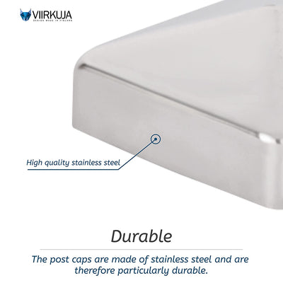 Viirkuja 10 X Stainless Steel Post Caps For Fence Posts Pyramid Shape Cover