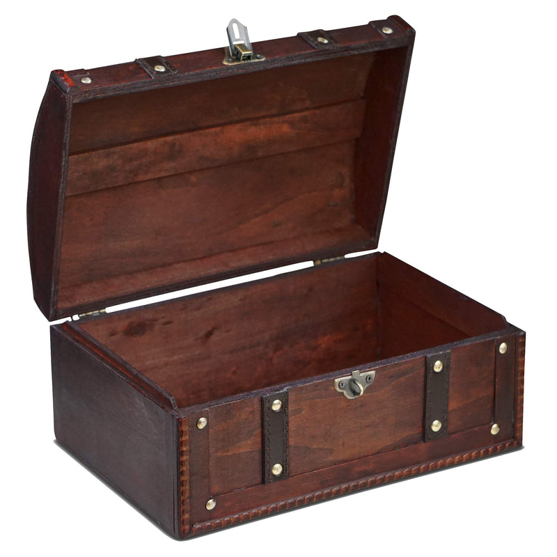 Wooden Pirate Treasure Chest 30x20x15cm Decorative Storage Box  Vintage