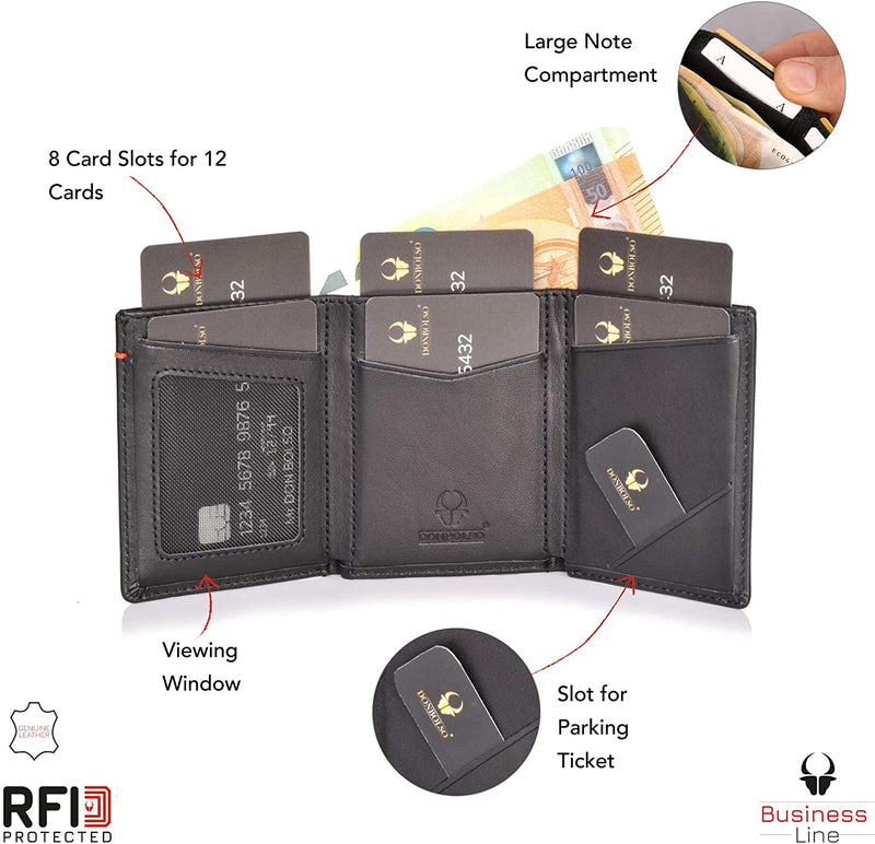 Donbolso Wallet 2 I Slim Wallet With Rfid Protection I 9 Card Slots For Up To 13 Cards I I