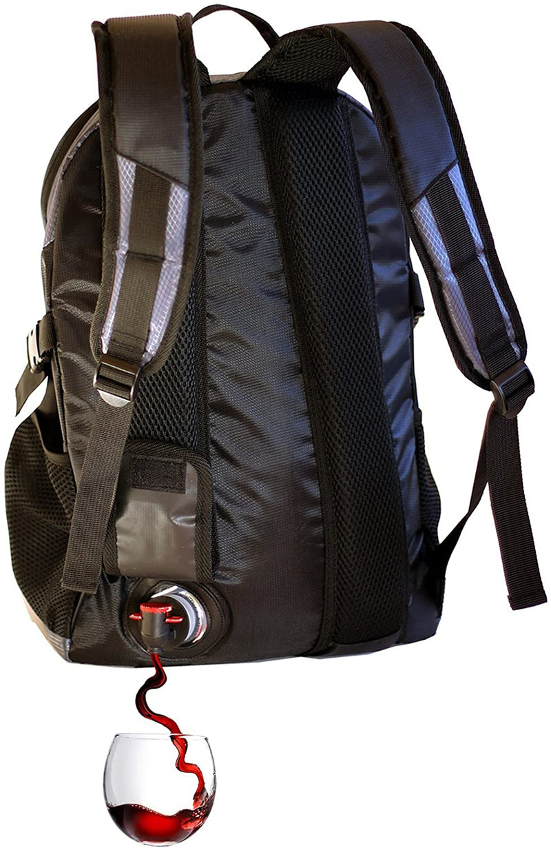Portovino Daypack (Black), Backpack With 1.5 Liter Party Pouch