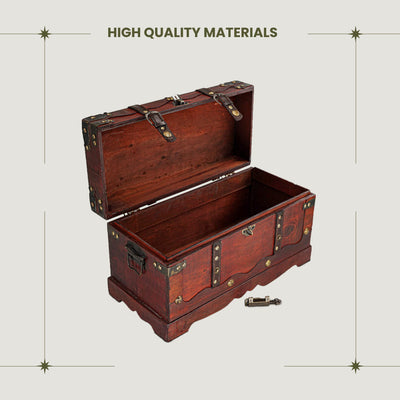 Pirate Treasure Chest Storage Box - New York 15,5" X7,5 X8,7 - Durable Wood