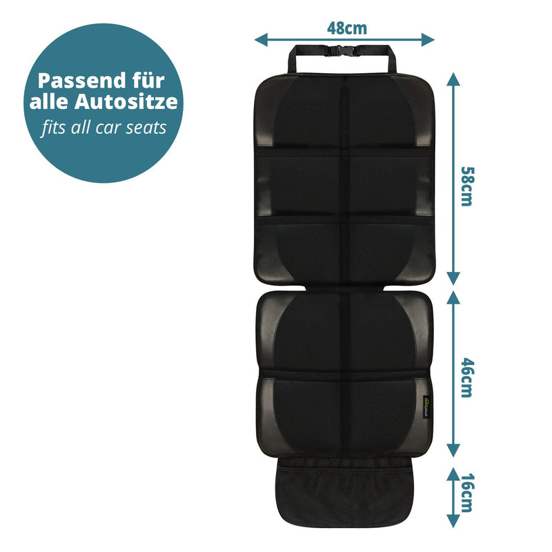 Childrens Seat Pad In Black With 1 Free Foot Protector Car Seat Protector