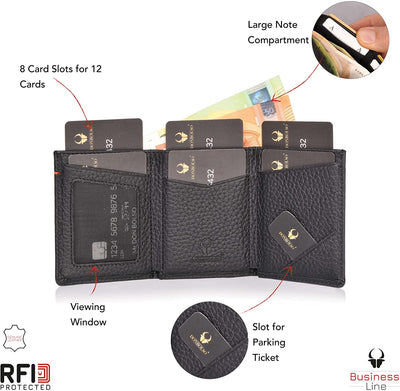Donbolso Wallet 2 I Slim Wallet With Rfid Protection I 9 Card Slots For Up To 13 Cards I I