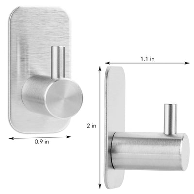 Self Adhesive Hooks For Hanging Towels: Set Of 4 Stainless Steel Towel Holders