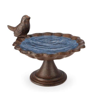 Iron Bird Bath With Stand And Bird  Small And Weatherresistant Feeding Bowl Bird