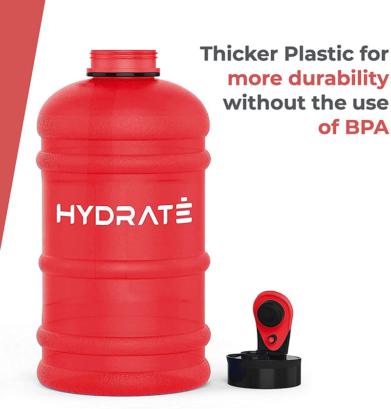 Hydrate Xl Jug 1.3 Litre Water Bottle - Bpa Free, Flip Cap, Ideal For Gym