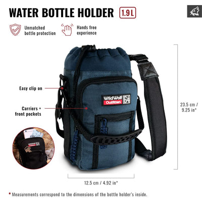 Water Bottle Holder For 64oz Bottles Blue - Carry, Protect