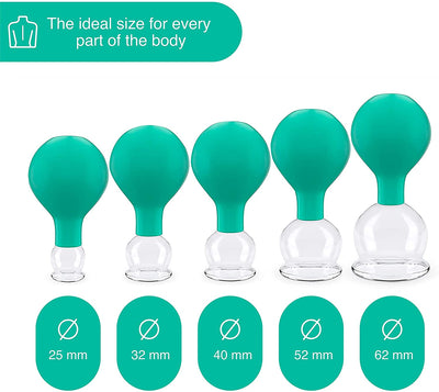 Purava Cupping Therapy Set With Suction Ball, Glass Cupping Set For Neck, Face And Body