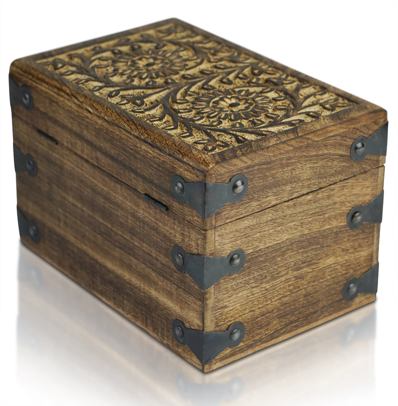Large Treasure Chest Lockable Includes Lock And Key Flower