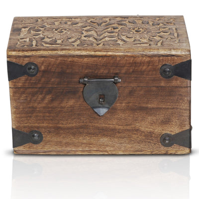 Wooden Pirate Treasure Chest  Decorative Storage Box Model Highstone Small