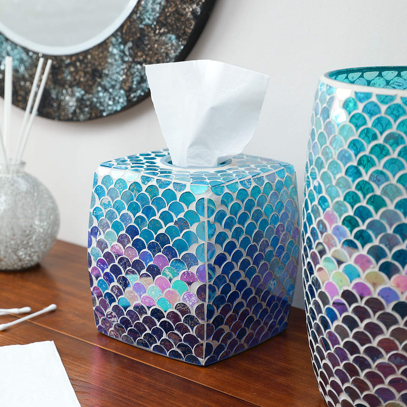 Mosaic Glass Tissue Holder  Tissues Cube Box Holder  Decorative