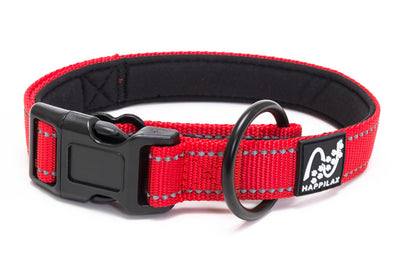 Adjustable Dog Collars - Reflective Padded Dog Collar With Strain Relief