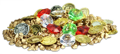 Large Set Decoration Stones Gold Diamond Crystals Coins