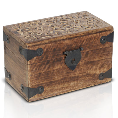 Wooden Pirate Treasure Chest  Decorative Storage Box Model Highstone Small