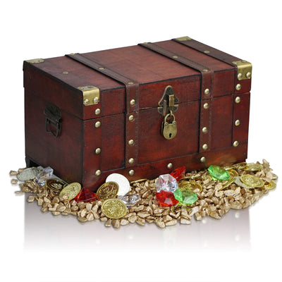 Wooden Pirate Treasure Chest Decorative Storage Box Model 11x67x63 Pirate