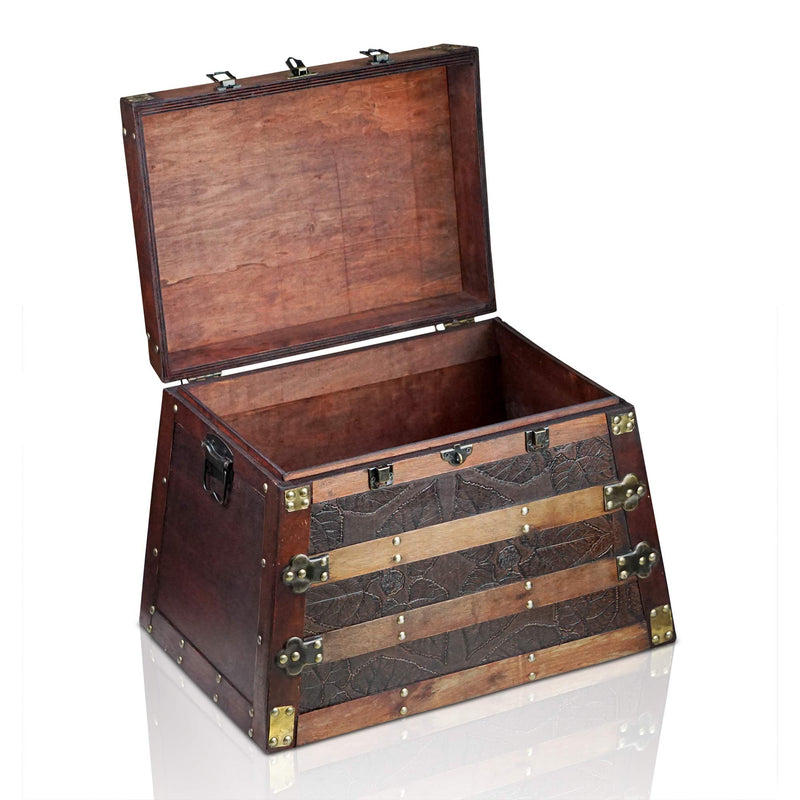 Wooden Pirate Treasure Chest Ramses 46x32x32cm Decorative Storage Box  Vintage