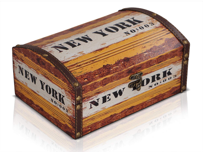 Wooden Pirate Treasure Chest 24x17x115cm Decorative Storage Box  Vintage