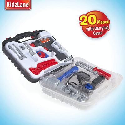 Kidzlane Tool Set For Toddlers & Kids | 20Pcs Toy Tools With Electronic Cordless Drill