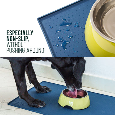 Dog Bowl Mat - Pet Mats For Food And Water - Silicone Waterproof Dog