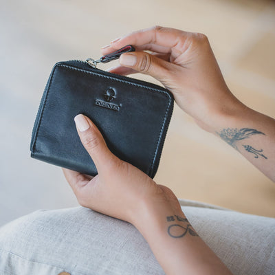 Slim Womens Wallet Montreal I Genuine Leather Ladies Purse I Secure Mini Wallet