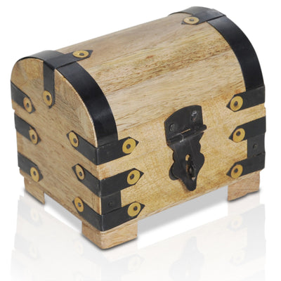 Wooden Pirate Treasure Chest  Decorative Storage Box Model Lady Juliet Small