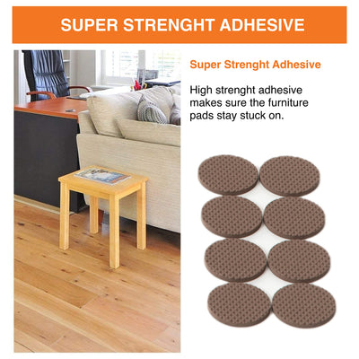 Hynec Non Slip Rubber Furniture Pads - Set 114 Pieces, 4 Sizes - Chair Leg Floor