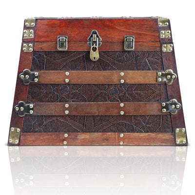 Wooden Pirate Treasure Chest Ramses 46x32x32cm Decorative Storage Box  Vintage