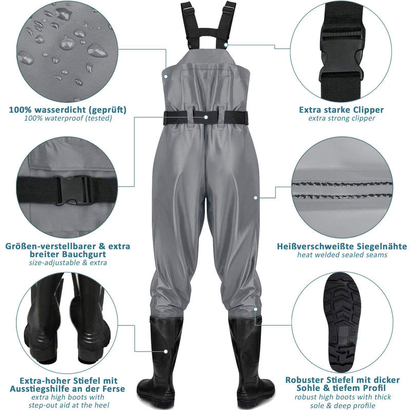 Waterproof Breathable Waders With Boots And Neoprene Knee Pads  Perfect