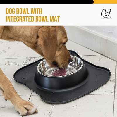 Happilax Non Slip Dog Bowl With Integrated Bowl Mat For Large Dogs With Xl Stainless Steel