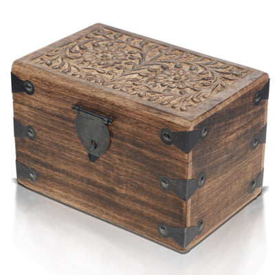 Wooden Pirate Treasure Chest  Decorative Storage Box Model Highstone Large