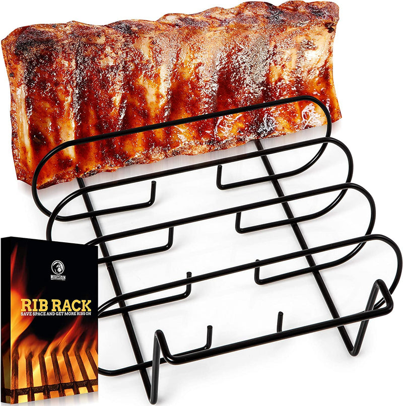 Bbq Rib Racks For Smoking, Gas Smoker Or Charcoal Grill, Sturdy & Non