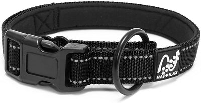Happilax Adjustable, Reflective Padded Dog Collar With Strain Relief For Small Dogs, Neck