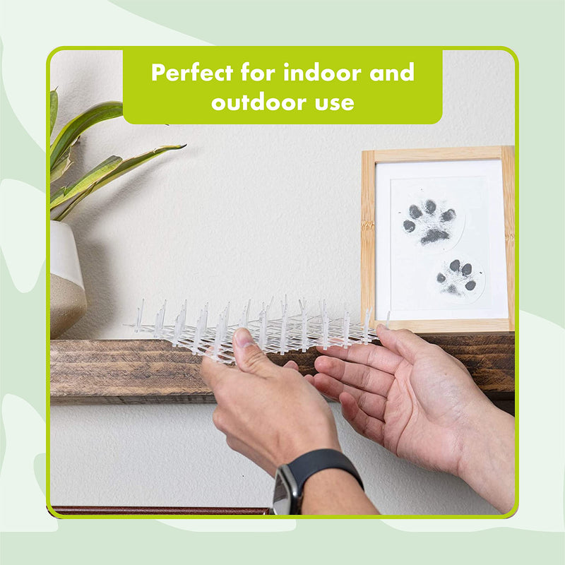 Transparent Outdoor Training Mat For Cats (65 Ft) - Cat Mat With Spikes, Scat