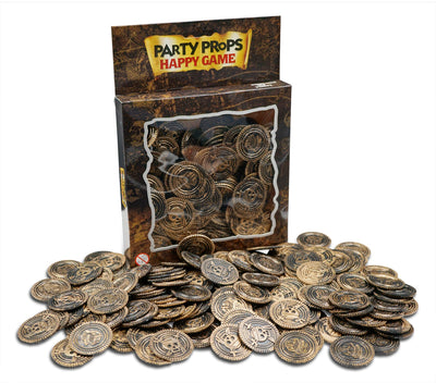 Plastic Gold  Copper Treasure Coins Party Bag Fillers Pack Of 150 Copper