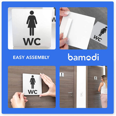 Bamodi Xxl Toilet Signs Self-Adhesive Male And Female Bathroom Signs - Men And Women